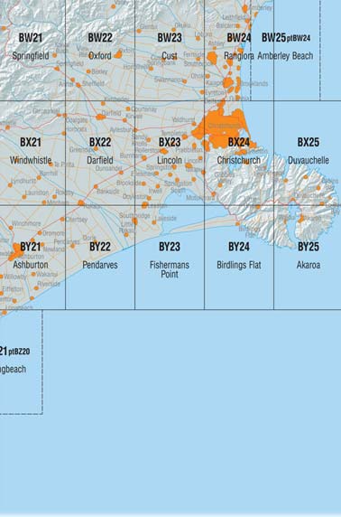 Christchurch Surrounding Area Topo Maps