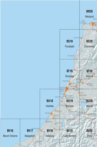 Greymouth Area Topo Maps