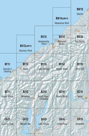 Haast and Surrounding Area Topo Maps