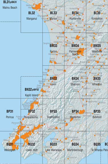 Palmerston North/Levin and Surrounding Area Topo Maps