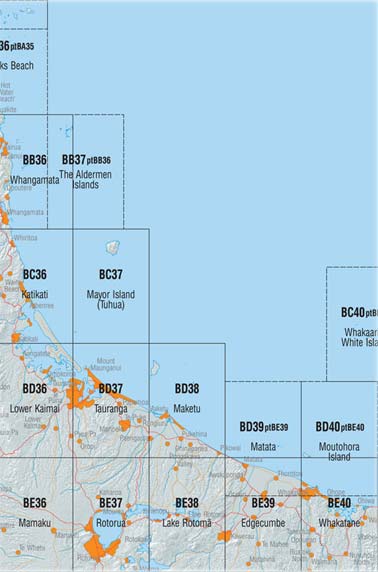 Tauranga and Surrounding Area Topo Maps