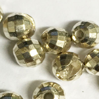 Faceted Slotted Tungsten Silver 4.0mm (20 Pack)