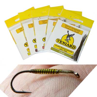 Hand Stripped Peacock Quill